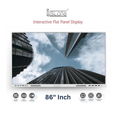 iSLate Interactive Flat Panel E Series 86" Inch | Google Certified 4K Smart Board | 8GB RAM / 128GB ROM