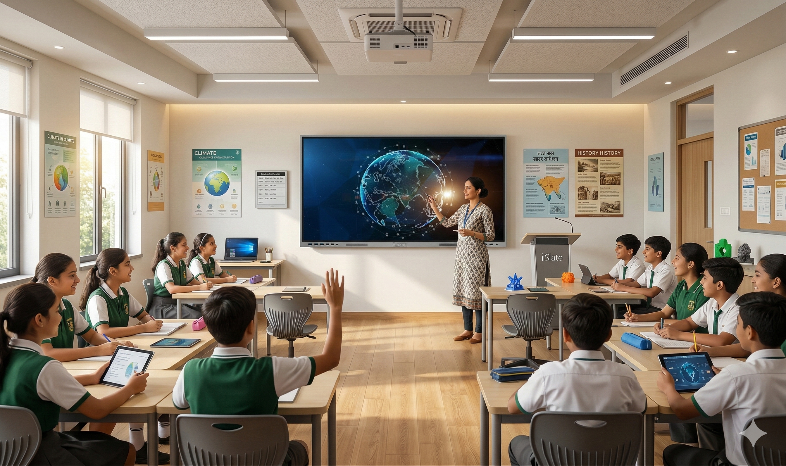 iSLate Interactive Flat Panel N Series 55 Inch | 4K Smart Classroom Display | 8GB RAM / 128GB ROM